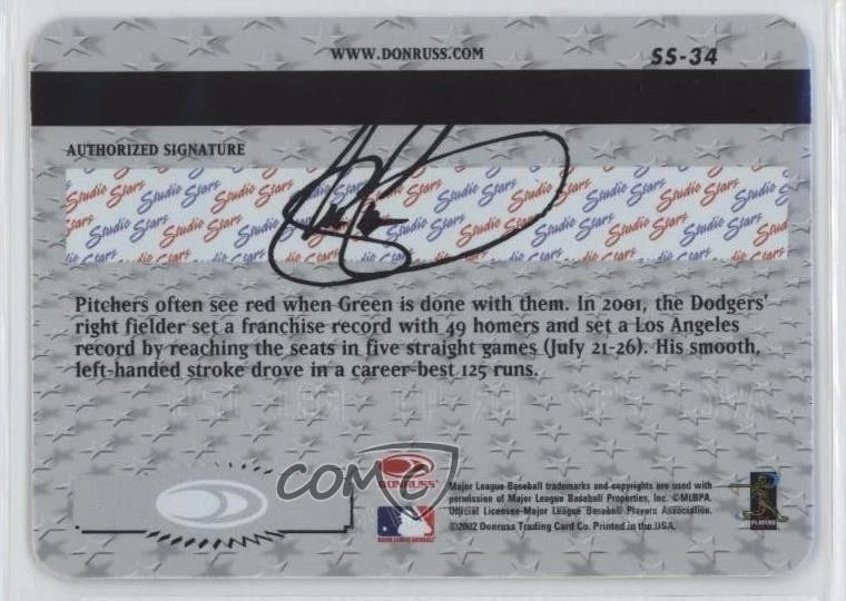 2002 Donruss Studio Stars Shawn Green #SS-34 - Image 2 of 2