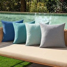 Pack of 4 Decorative Outdoor Throw Pillow Covers 16" x 16" Pack of 4 Blue