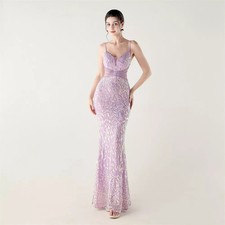 Vestito Viola Chiaro Con Paillettes Brillanti E Stile Raffinato CF53534