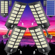 5000W Solar Street Light Motion Sensor Dusk to Dawn LED Wide Angle Lamp For Yard