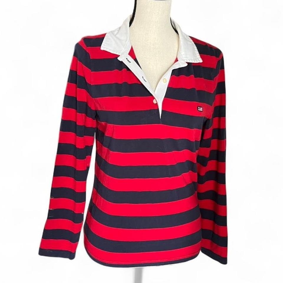 Y2K Rare long sleeve striped Polo jeans co Ralph Lauren L red and blue