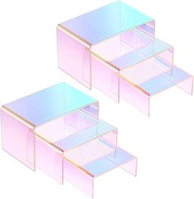 2 Sets Acrylic Display Risers Rainbow Small