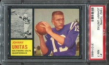 1962 Topps #1 John Unitas PSA 7 Baltimore Colts HOF Univ. of Louisville