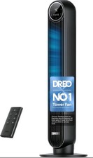 DREO 20dB Silent Tower Fan, 28 ft/s Velocity Electric Cooling Fan with Remote, 9