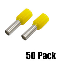 The Wires Zone 12 Gauge Wire Ferrule Connectors Yellow Barrel - 50 pack 