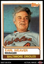 1983 Topps #426 Earl Weaver Orioles MANAGER HOF 6 - EX/MT