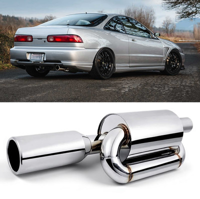 Sport Twin Loop Exhaust Tip 2.5'' Inlet to 4.0'' Outlet For ACURA INTEGRA GS/RS/LS