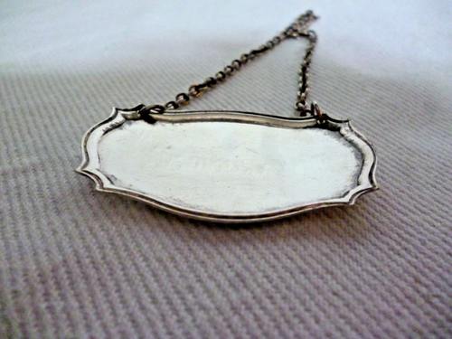 Vintage versilbert Flaschenanhänger Flaschenetikett Decanter Label Martini - Picture 4 of 4