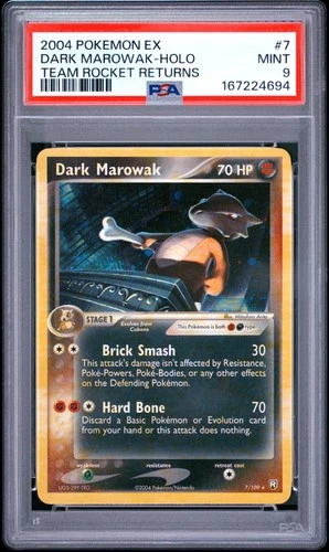 2004 POKEMON EX TEAM ROCKET RETURNS #7 DARK MAROWAK-HOLO PSA 9