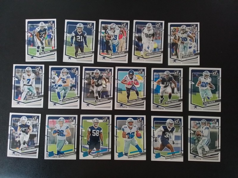 2023 Panini Donruss Dallas Cowboys- 17 Card Lot- Prescott, Lamb, Gallup,- RC