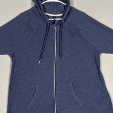 Calvin Klein Hoodie Men 1X Performance Navy Blue Full Zip Sweatshirt Drawstring