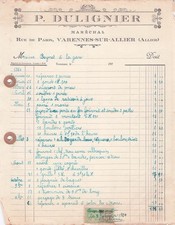 03 VARENNES SUR ALLIER marechal DULIGNIER 1924 marechalerie