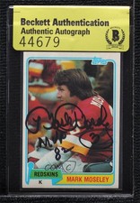 BAS 1981 Topps Mark Moseley #145 Authentic Auto 3c7