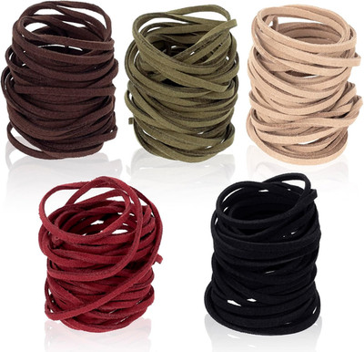 5 Rolls 4.37 Yard Flat Genuine Leather Cord, 3Mm Natural Leather Lacing Strip Co
