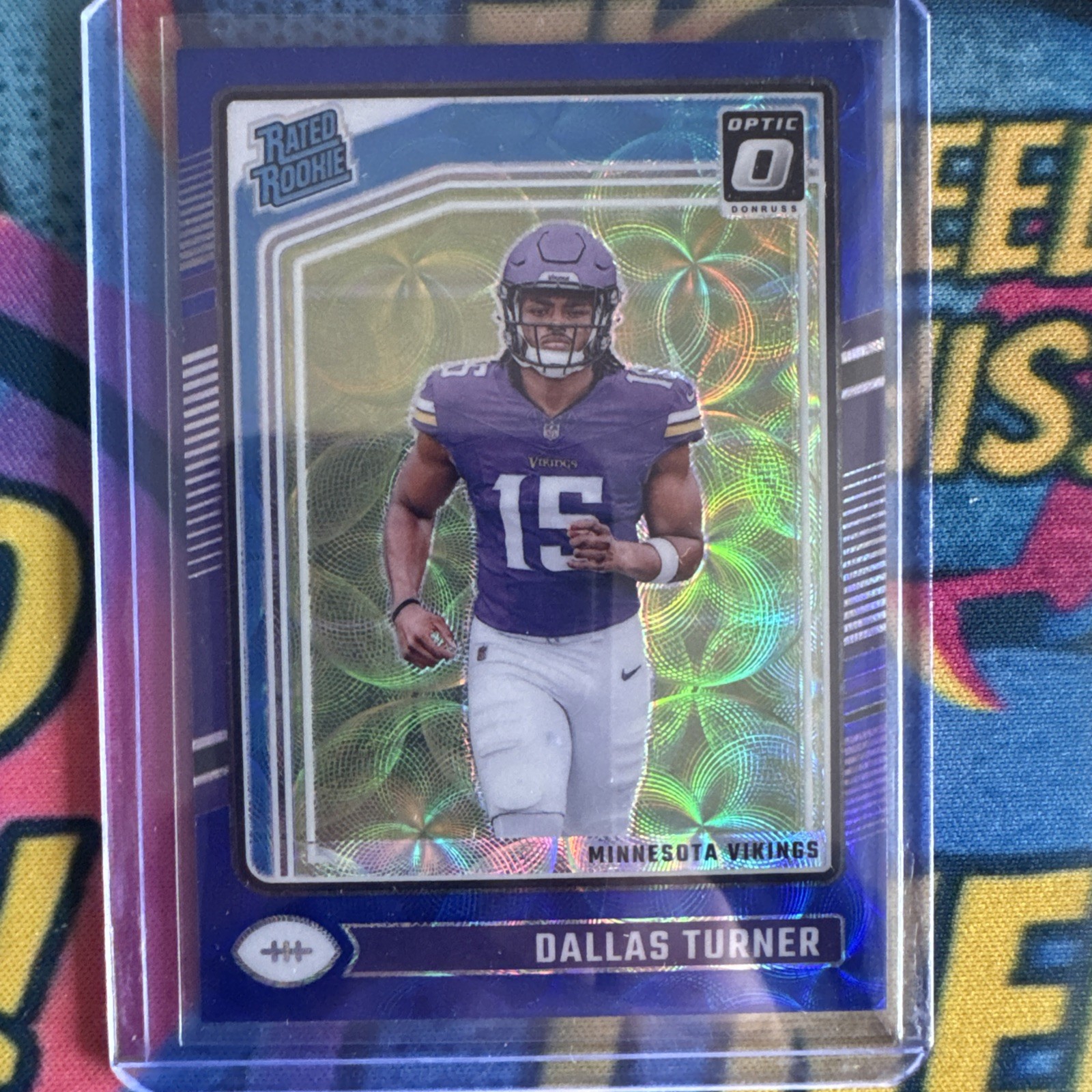 Dallas Turner 2024 Donruss Optic Blue Scope Prizm RATED ROOKIE #224 Vikings RC