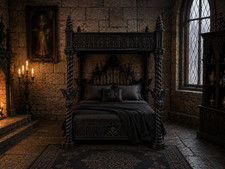 doll house four poster gothic style bed king size and single
