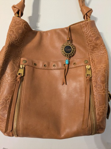 The Sak Collection Leather Tooled Western Hobo Bucket Shoulder Bag Ojai Camel - Bild 2 von 16