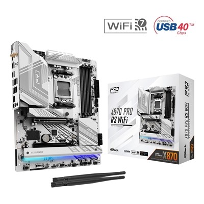 Asrock X870 PRO RS WIFI Amd Am5 Sockel Mainboard Atx 4x Ddr5 Slots 3x M.2 Socke
