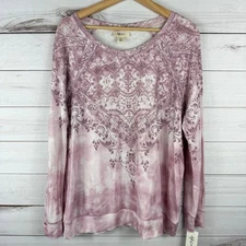 Women's Style & Co Pink Purple Design Print XL FLAW READ NWT