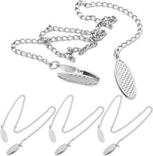 4 Pcs Silver Napkin Chain with Clips, Serviette Holder for Kids, Adults & Pets