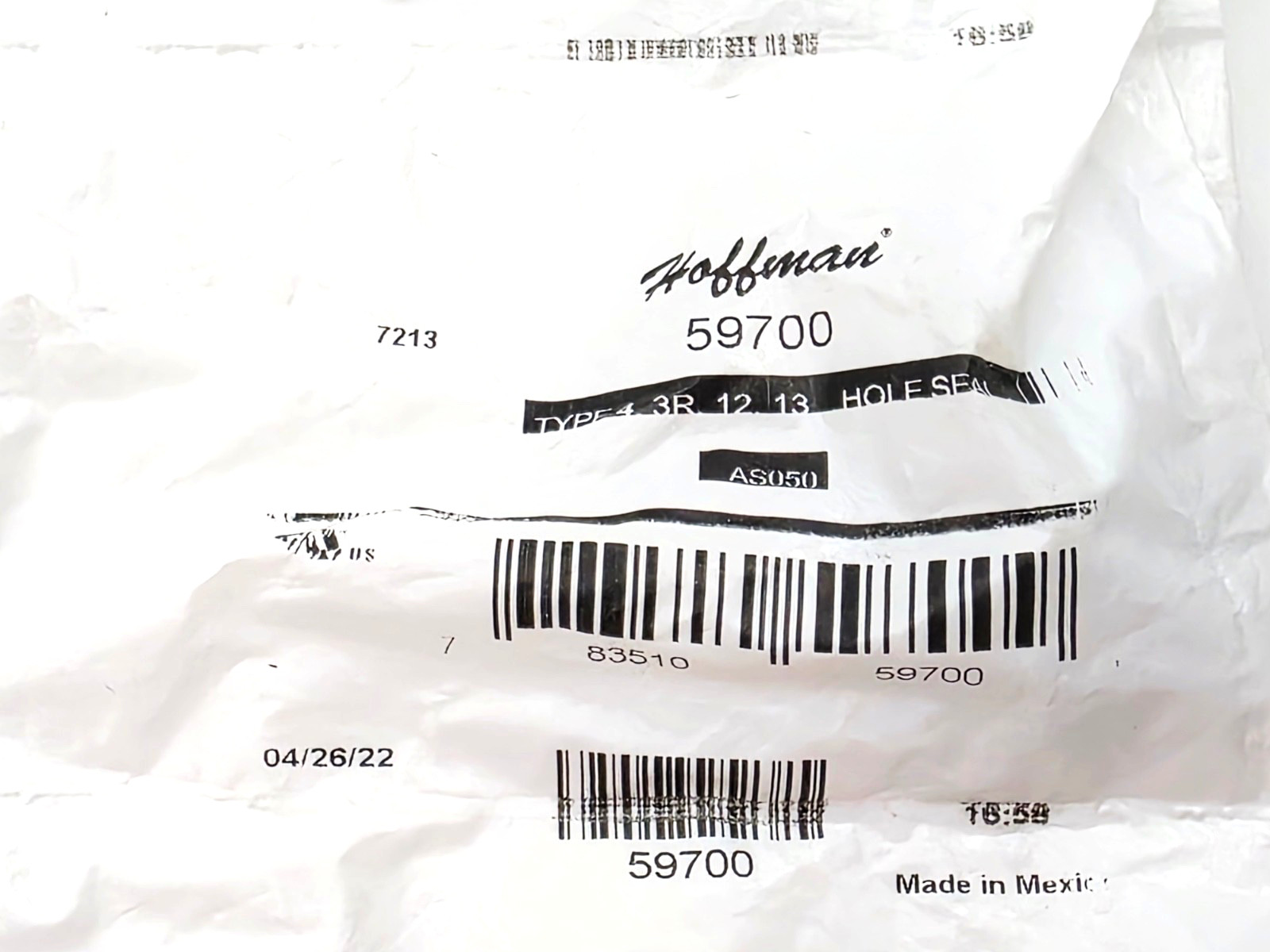 Lot of 10 Hoffman AS-050 1/2" Conduit Hole Seals Steel Gray For N3R Enclosures