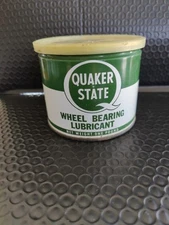 Vintage Quaker State Wheel Bearing Lubricant Grease Can 1 Lb Gas OilAdvertising#