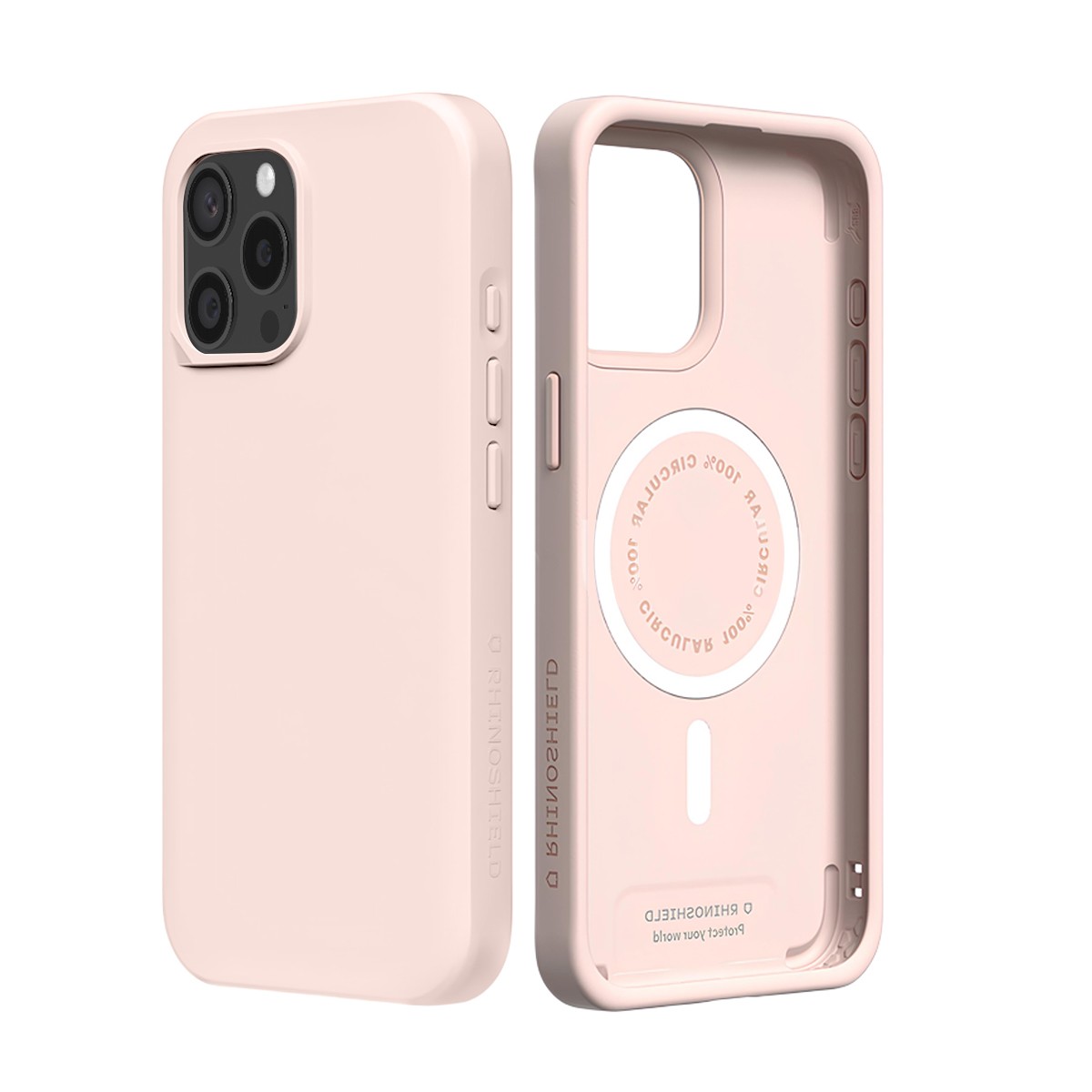 Coque antichoc Rhinoshield rose iPhone 15 Pro SolidX souple
