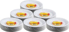 White Paper Plates 7" or 9" Round Party Tableware Bulk Packs Catering Disposable