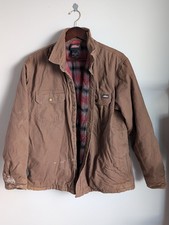Dickies Brown Duck Canvas Jacket Men's XL Red Flannel Lined Barn Coat Workwear