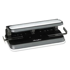 Swingline 74300 32-Sheet 2- to 3-Hole Punch w/ Cintamatic Centering - BK/GY New