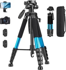 74 Camera Tripod Stand for DSLR/Phone –Adjustable Aluminum Tripod 3-Way Pan head