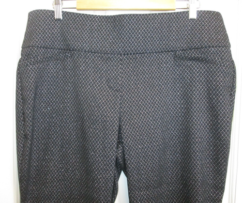 Apt 9 Black & Silver Straight Pants Womens XL 37x31.5 Pull On Stretch 72-34560 - Picture 2 of 7