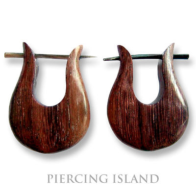 Ohrringe Handarbeit Holz Piercing Style Hand Made Wood Earrings Schmuck ER069