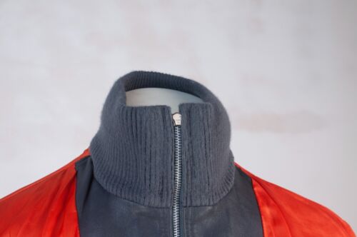 VTG German Bundeswehr Army Air Force Leather Flight Bomber Jacket Gray Size 48 M - Picture 9 of 9