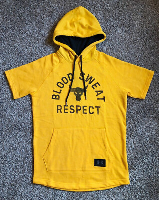 Under Armour x Project Rock Respect Men's Hoodie Yellow/ Black MEN'S SIZE  MEDIUM | eBay