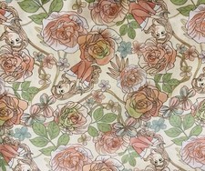Cotton Fabric Disney Princess Aurora Sleeping Beauty Floral sold by 1/2 yard