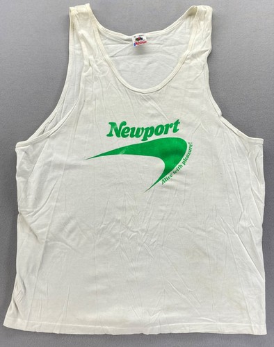 VTG 80s Newport Cigarettes Tank Top Mens XL Alive With Pleasure! Single Stitch
