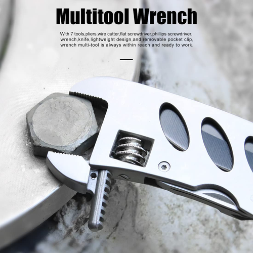 Multitool Wrench with 7 Tools/Pliers/Wire Cutter/Flat Screwdriver/Phillips Screw - Picture 4 of 12