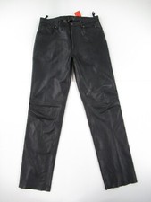 Harley Davidson Men's Black Genuine Leather Biker Pants Size 34 D432