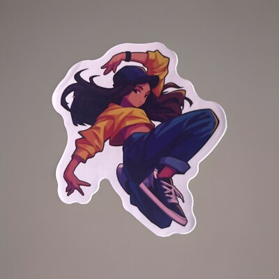 Breakdancing Girl Sticker/ Graffiti Breakdancer
