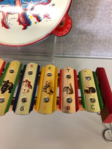 U.S. Metal Toy Co. tamborine & toy Xylophone with animals numbers & letters(300) - Picture 4 of 9