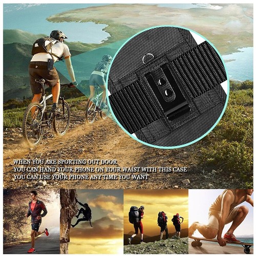 For Apple iPhone 16 Plus, iPhone Pro Max Heavy Duty Black Nylon Vertical Pouch - Picture 8 of 8