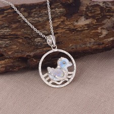 Duck Bird Pendant Necklace Sterling Silver Animal Lover Charms Jewelry For Gift