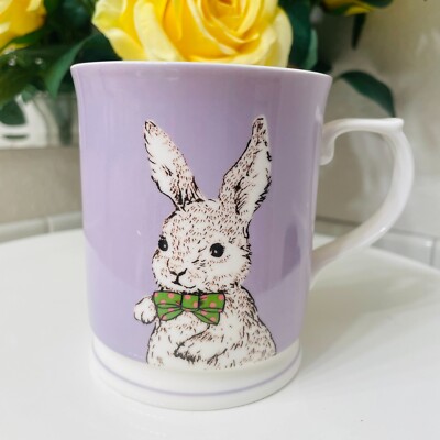 Graces Fine Porcelain Teaware Coffee Mug / Tea Cup Spring Floral Easter Bunny