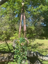 Boho Beaded Plant Hanger. Wooden Beads
