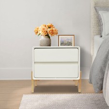 Mesita de noche blanca moderna mesita de noche dormitorio mesita de noche con 2 cajones