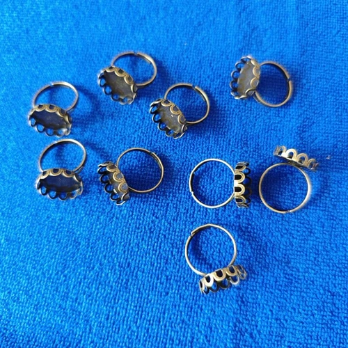 20PCS Antiqued Bronze Adjustable Filigree Ring Blanks 16mm #22531
