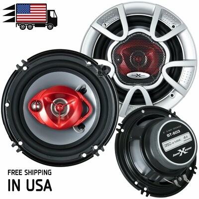 New Soundxtreme 6'' in 3-Way 350 Watts Coaxial Car Audio Speaker CEA Rated (Pair)