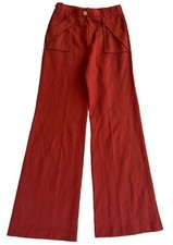Vintage 1970s Rust Stretchy Wide Leg Bell Bottoms Sz XS/S Mod Art Deco GOGO 25W