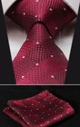 Merlot Mens Tie & Hankie Maroon Wine Red Luxury Polka Dot Burgundy FREE Hanky